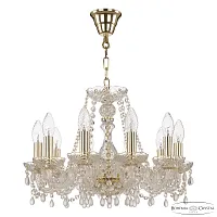 Люстра подвесная 112/10/165 G V0300 Богемия Ивеле Кристалл без плафона на 10 ламп, основание прозрачное золотое в стиле классический виноград Люстра подвесная 112/10/165 G V0300 Богемия Ивеле Кристалл без плафона на 10 ламп, основание прозрачное золотое в стиле классический виноград